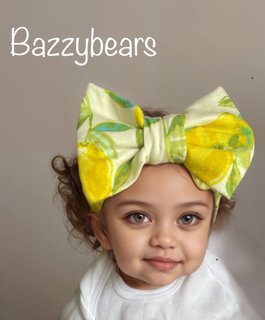 LEMON BIG BOW Headwrap