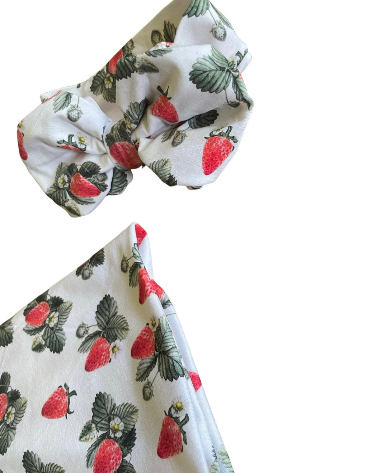 RED STRAWBERRY Swaddle Blanket Newborn Baby Girl Coming Home Outfit