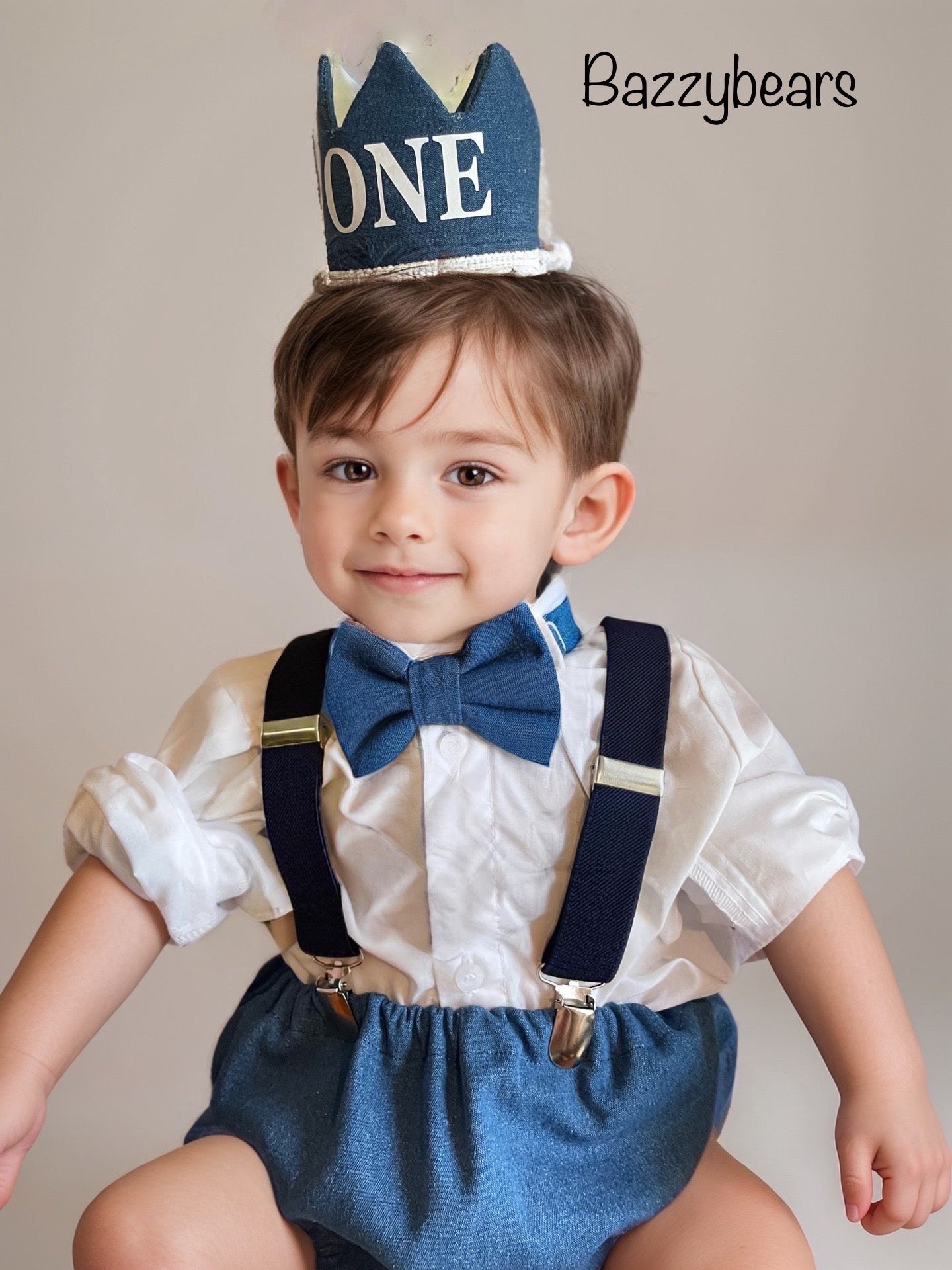 First birthday denim cake smash outfit