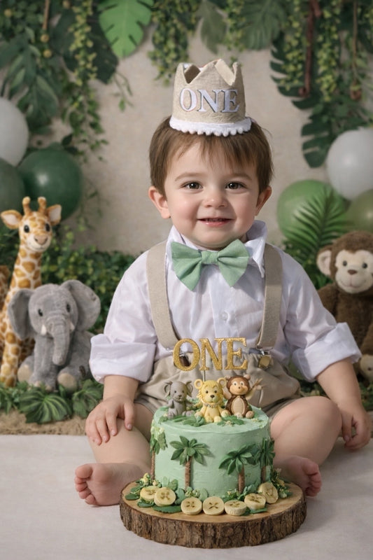 Safari Cake Smash Outfit for first birthday