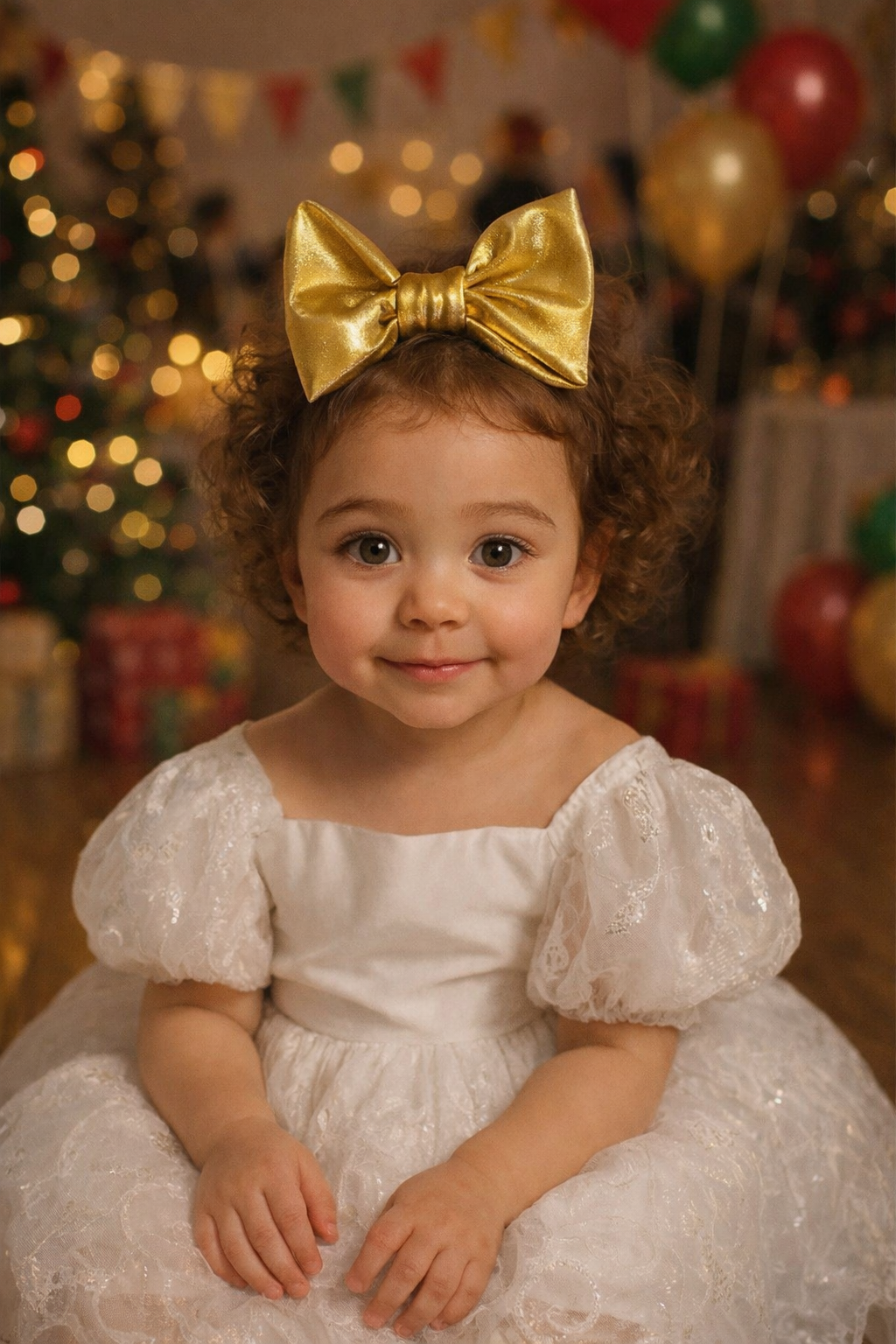 Metallic holiday bows in a rainbow of colours