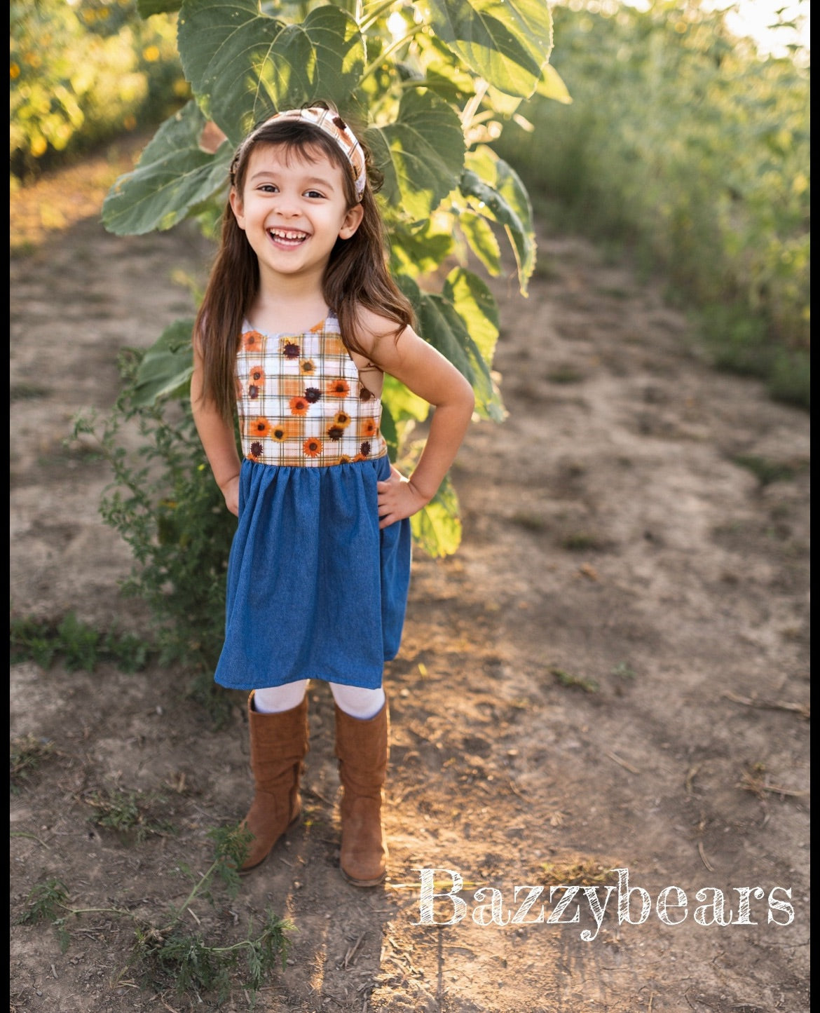 Sunflower denim dress