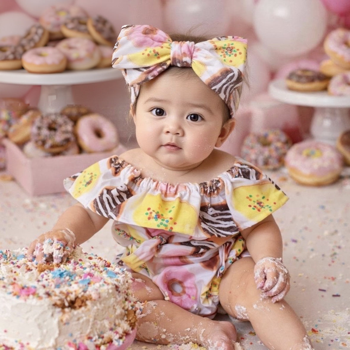 Summer romper | Baby romper | Toddler romper | Baby overalls | Baby gift | Donut romper | Donut grow up outfit |Sweet one birthday outfit