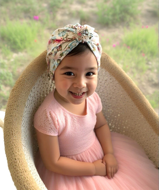 Floral Newborn Baby Turban Hat