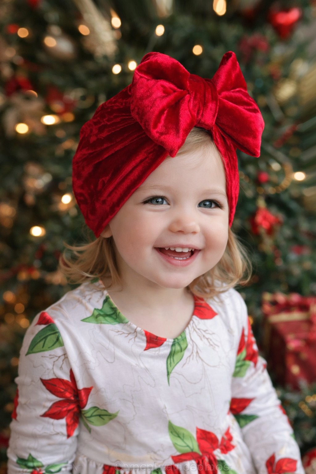 Holiday Velvet Bow turban hat for Fall and Christmas