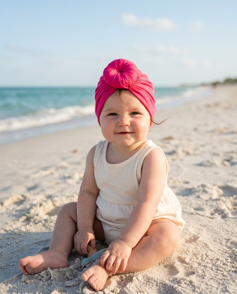 Swim Baby Turban Hat | Ball Knot Headwrap for Newborn & Toddler