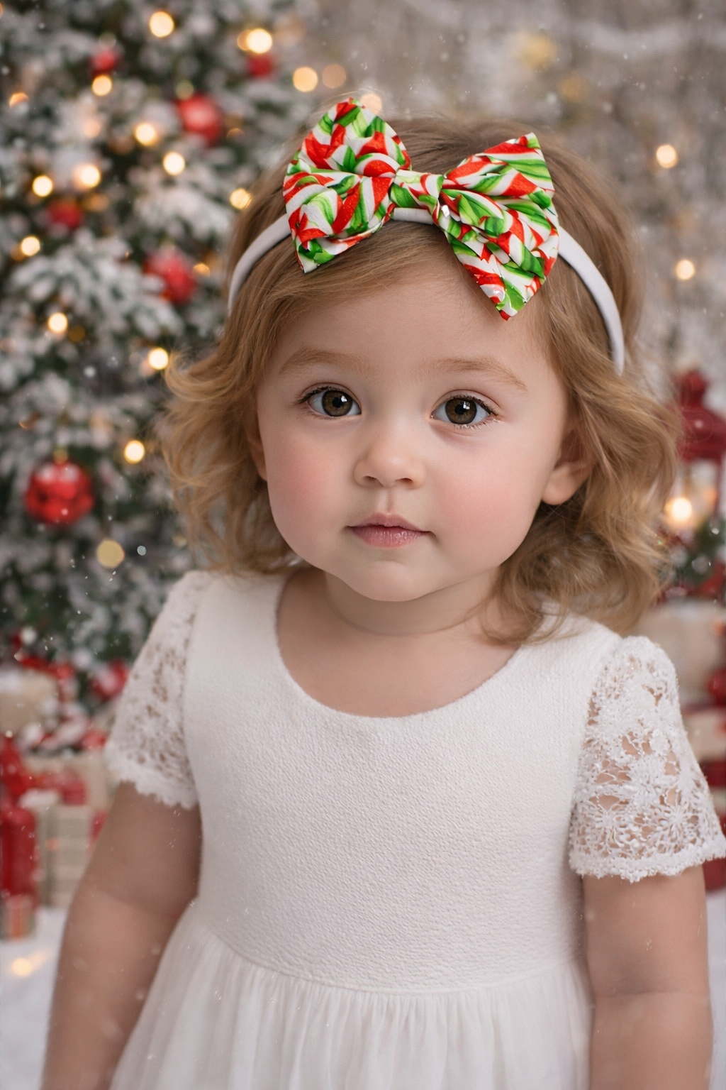 Candy cane baby headband, candy baby headband, red swirl baby headband, red and white headband, stripes baby headband, Christmas headband