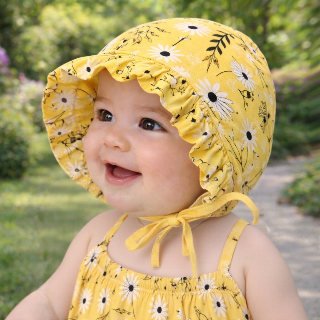 Spring Yellow Bee baby Bonnet and Sunhat