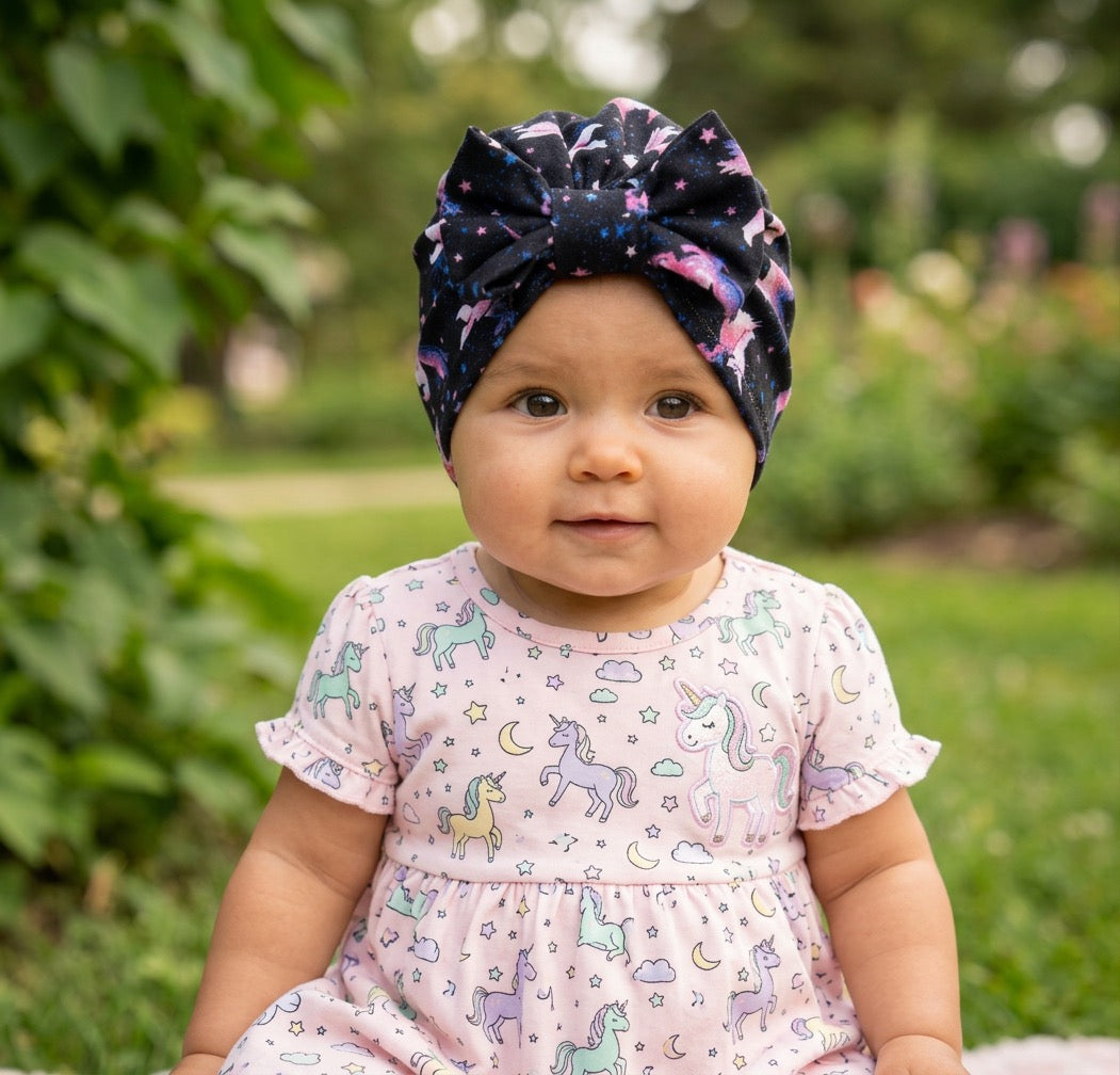 Unicorn Bow Turban Hat – Baby Headwrap