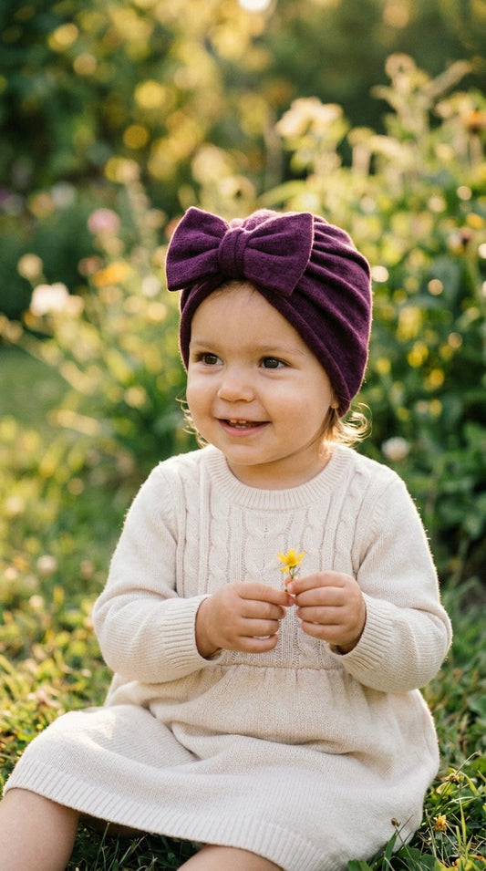 Turban hat, Baby Hat, Baby Girl Bow, Hair Bow, Turban For Tots, Newborn Bow, Baby Shower Gift, Autumn Bows, Turban Knot, Toddler Hat