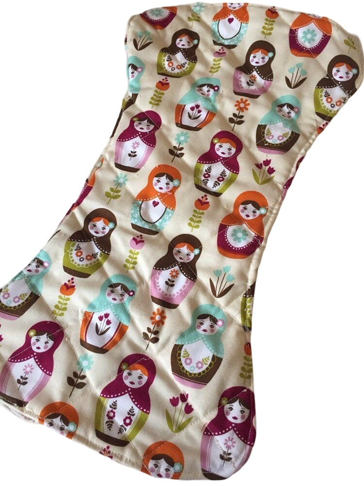 Matryoshka Floral Burp Cloth for Baby