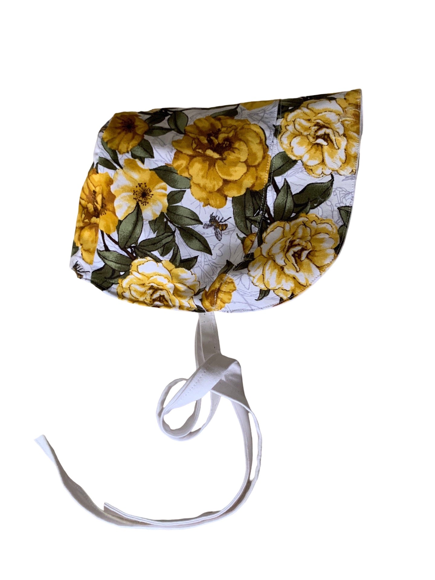 Brimmed floral Baby Bonnet Reversible