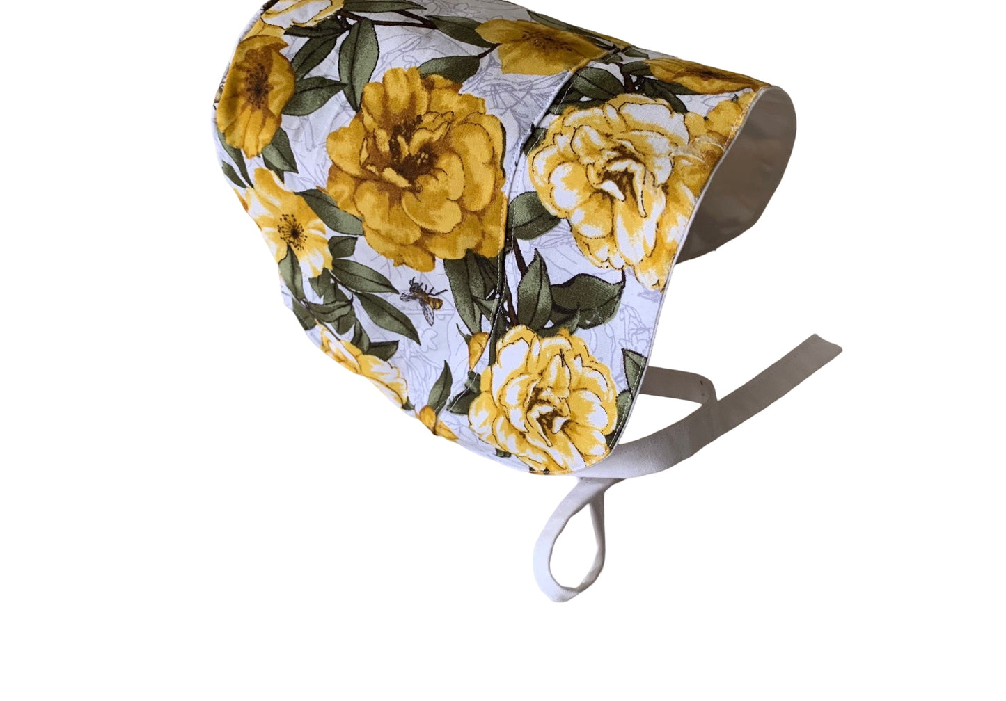 Brimmed floral Baby Bonnet Reversible