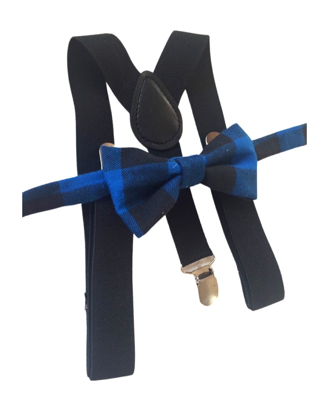 Buffalo Plaid Bow Tie Suspenders Baby Toddler Lumberjack Birthday Party blue Black Cake Smash Boy Hipster Ring Bearer Outfit Newborn Outfit