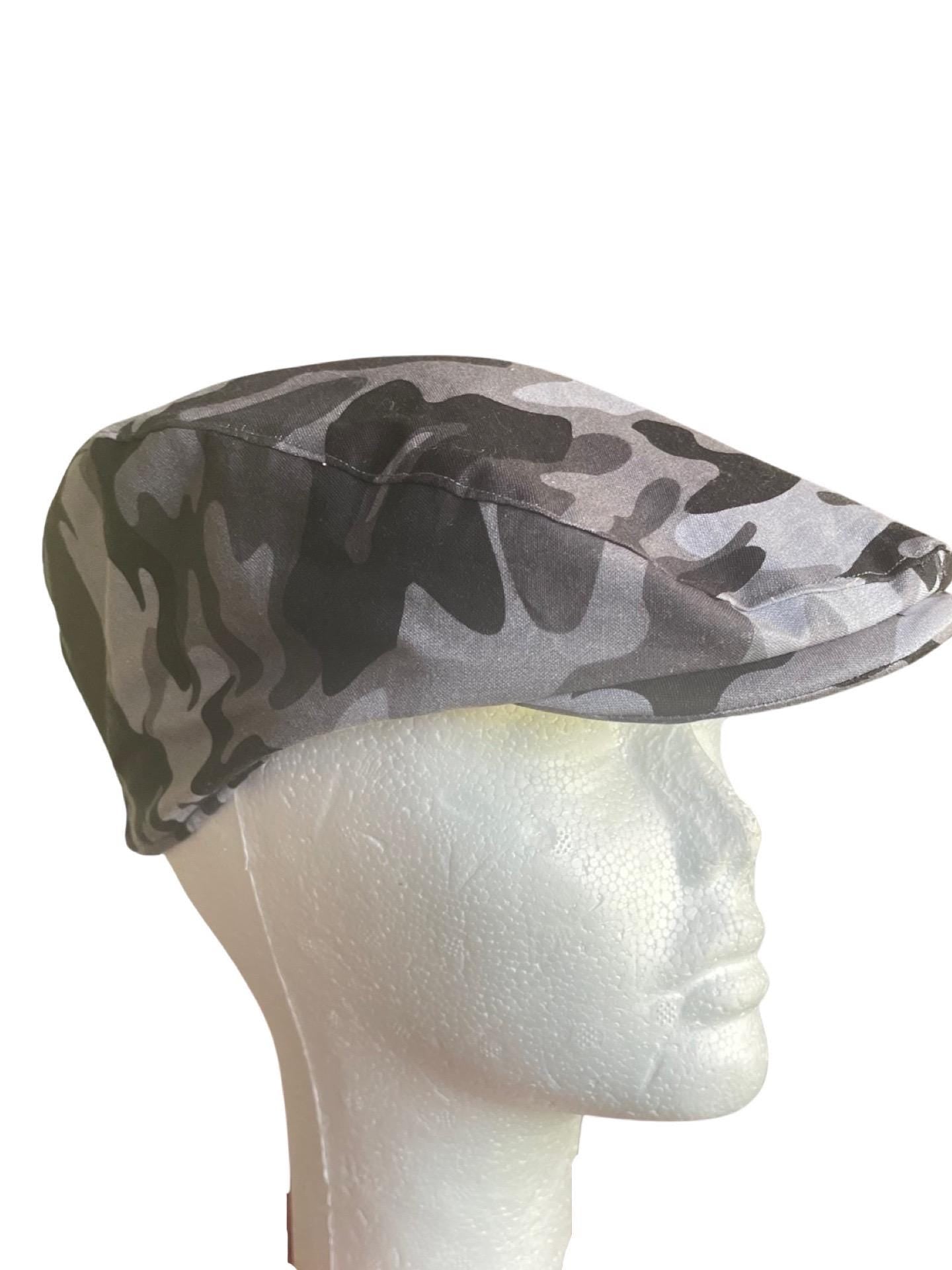 Camo Flat Cap, Camo Wedding Hat, Camo Newsboy Hat, Camouflage Mans Hat, Gray Brown Camo Ring Bearer Hat, Boy Camo Ivy Hat, Camo Jeff Hat