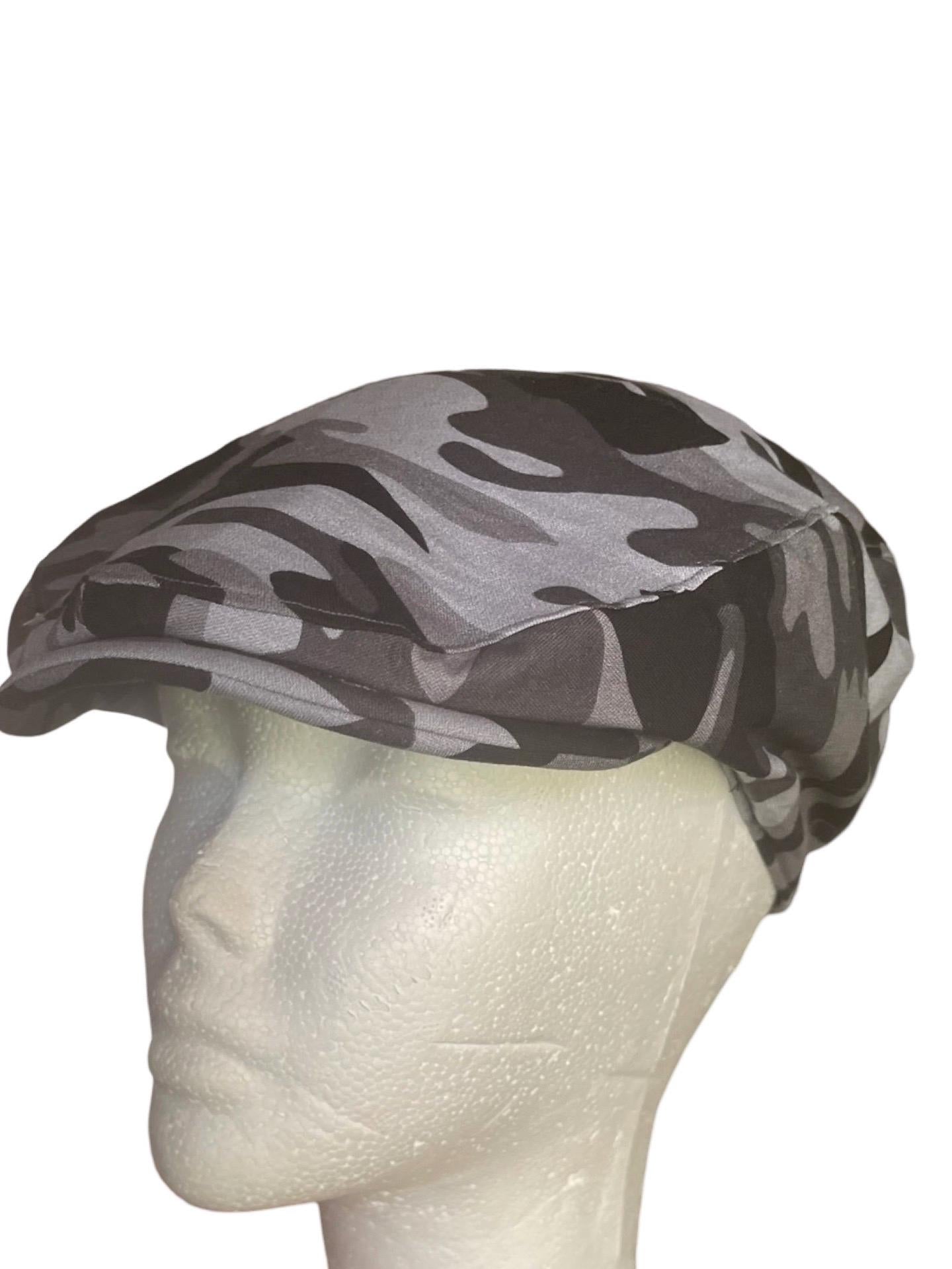 Camo Flat Cap, Camo Wedding Hat, Camo Newsboy Hat, Camouflage Mans Hat, Gray Brown Camo Ring Bearer Hat, Boy Camo Ivy Hat, Camo Jeff Hat