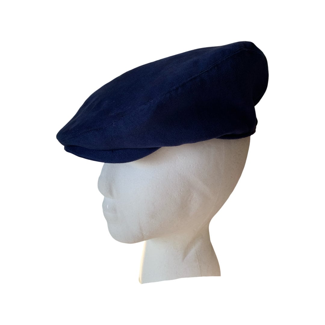 Suede Boys Flat Cap Hat Navy Blue Linen - Kids Peaky Blinders Cap - Baby Gatsby Hat - Toddler Newsboy Hat
