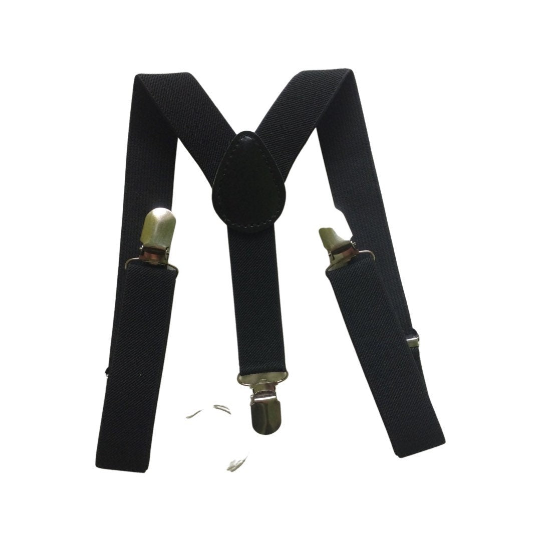 Black suspenders for babies and toddlers