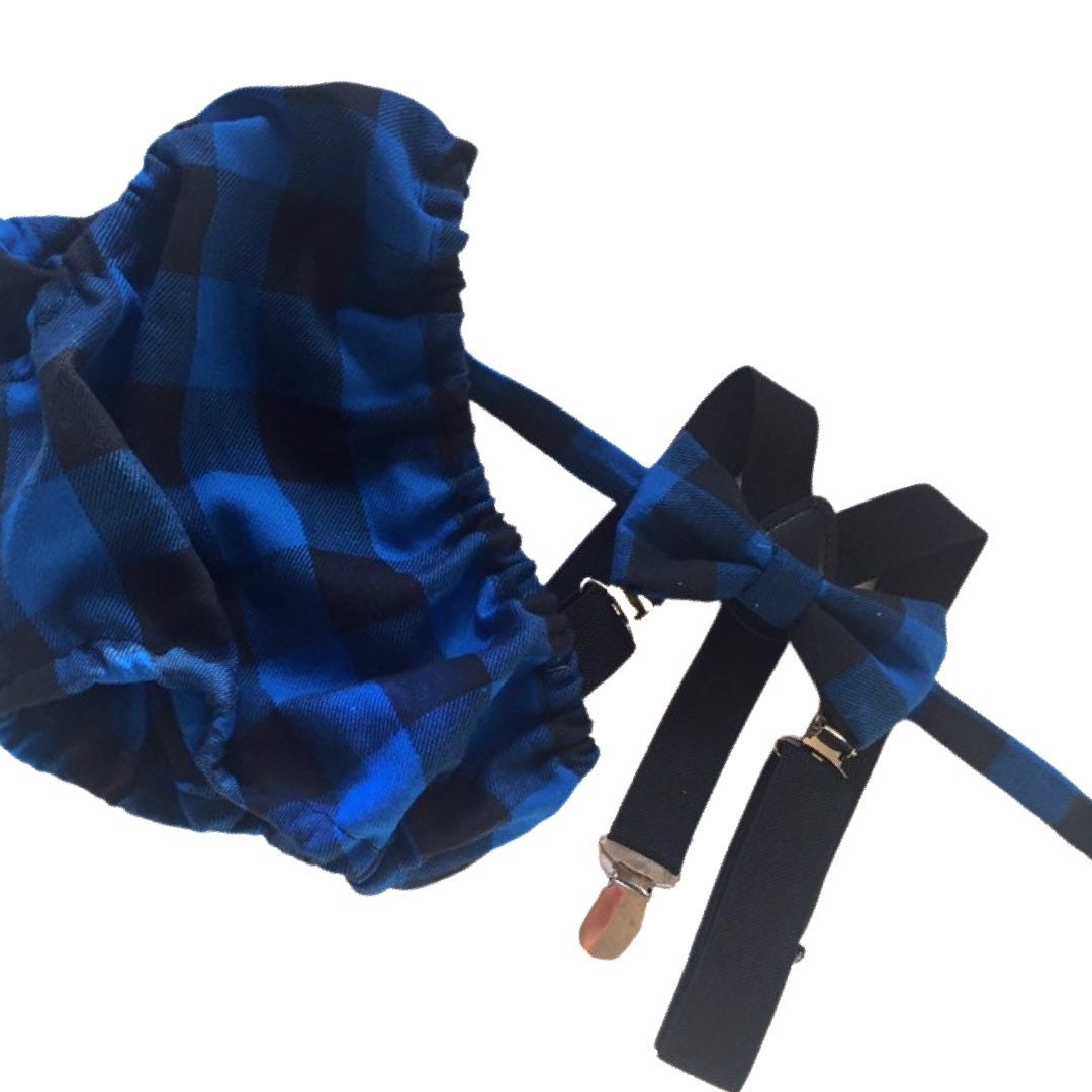 Cake Smash Outfit Boy Girl Buffalo Plaid Set or Buy the Piece Diaper Cover Bow Tie Suspenders Boys First 1st Birthday Lumberjack Photoshoot