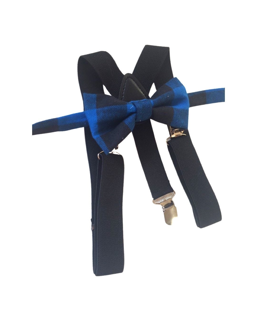 Buffalo Plaid Bow Tie Suspenders Baby Toddler Lumberjack Birthday Party blue Black Cake Smash Boy Hipster Ring Bearer Outfit Newborn Outfit