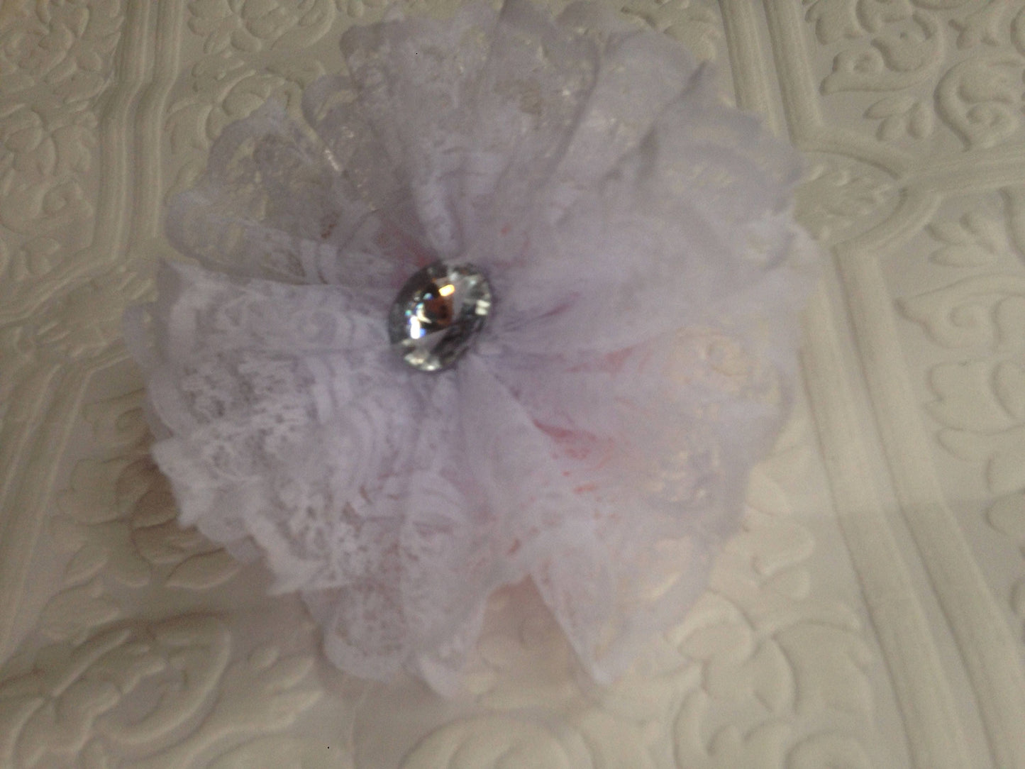 baptism baby headband, baby flower headband, communion headband, flower baby headband, white lace headband, baby flower headband, gem hair
