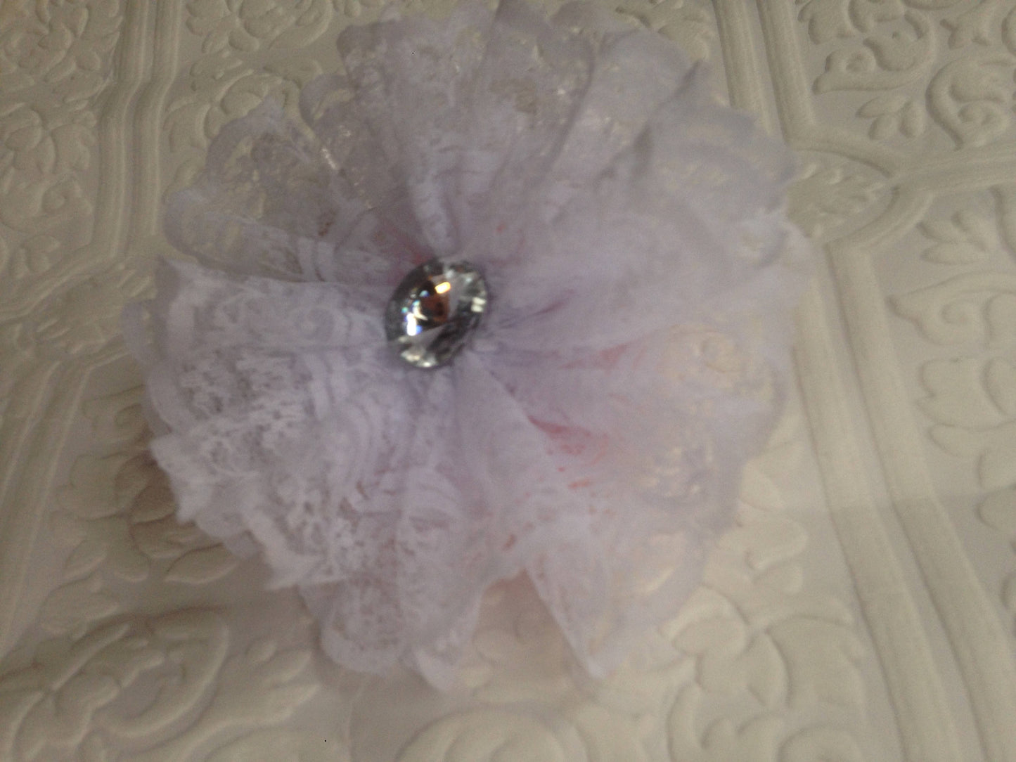baptism baby headband, baby flower headband, communion headband, flower baby headband, white lace headband, baby flower headband, gem hair