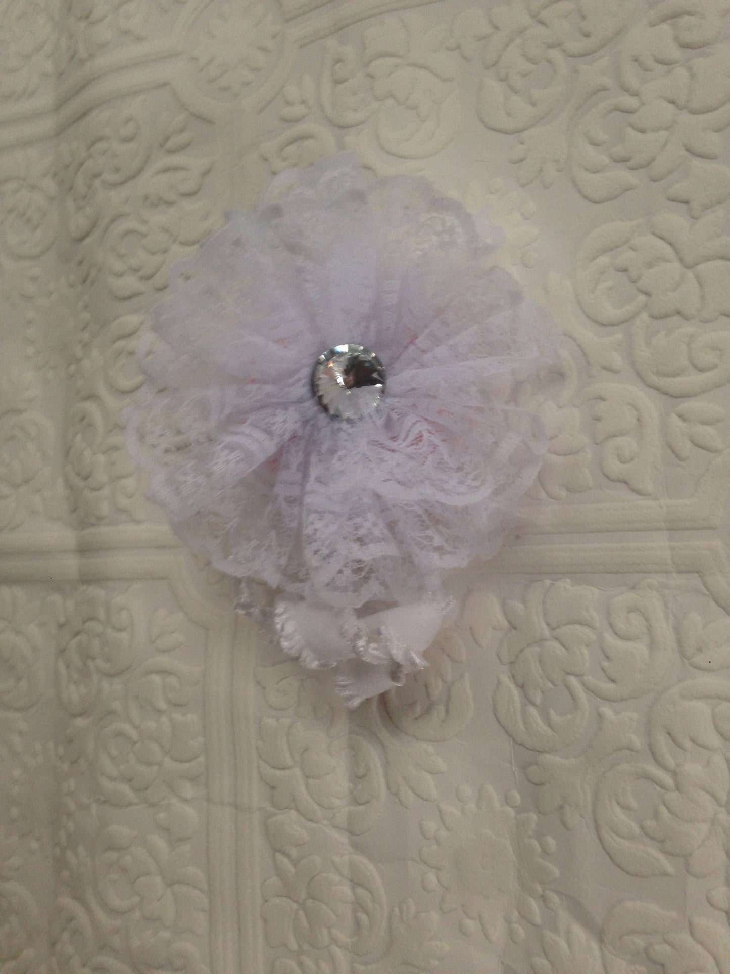 baptism baby headband, baby flower headband, communion headband, flower baby headband, white lace headband, baby flower headband, gem hair