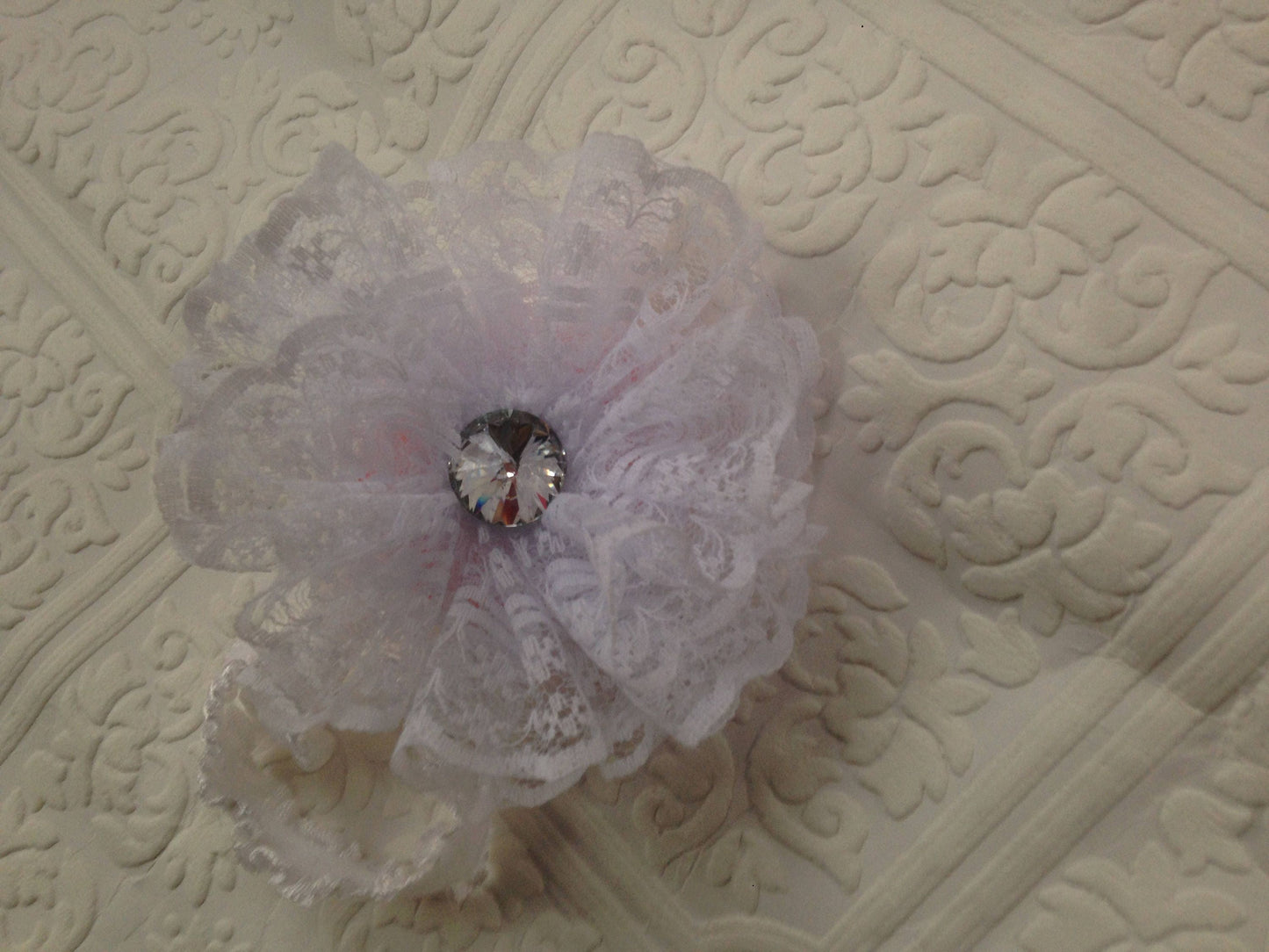 baptism baby headband, baby flower headband, communion headband, flower baby headband, white lace headband, baby flower headband, gem hair