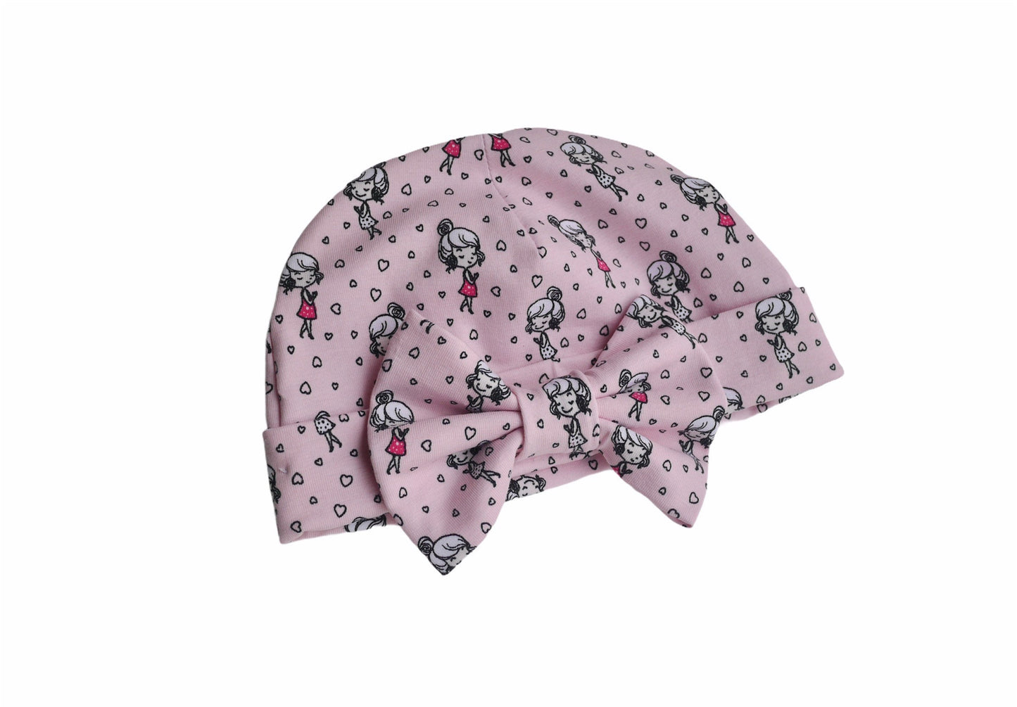 Baby Turban Hat with Bow – Pink Baby Girl Headwrap | Newborn Infant Toddler Hat | Cute Baby Shower Gift
