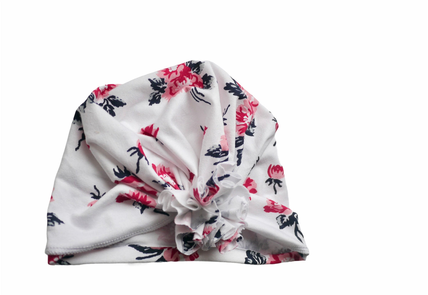 Soft Floral Baby Turban Ruffle Hat – Newborn & Infant Headwrap