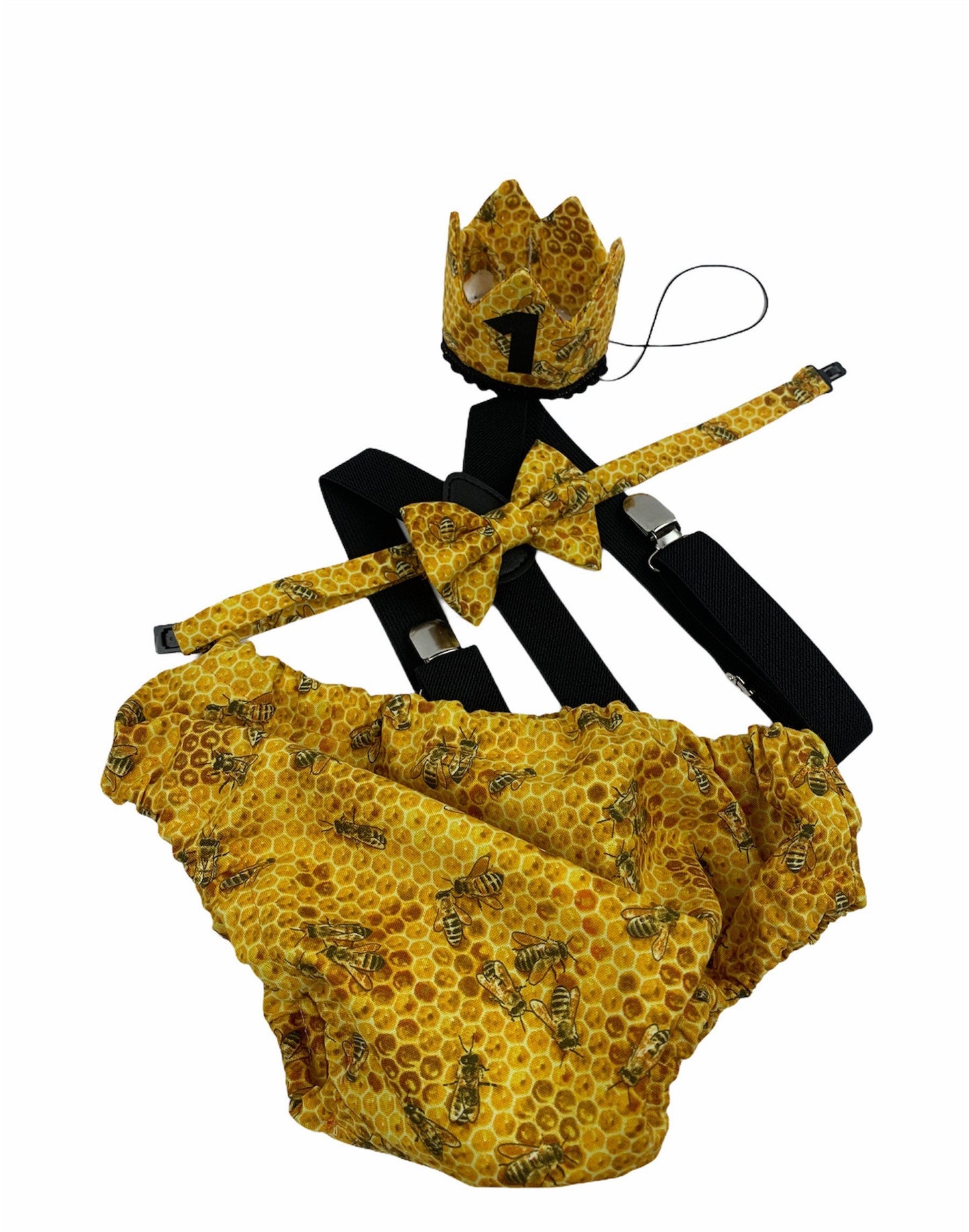 cake smash outfit boy, bumble bee birthday, first birthday boy, baby tie, diaper cover tie set, 1st birthday boy outfit, baby necktie, bee
