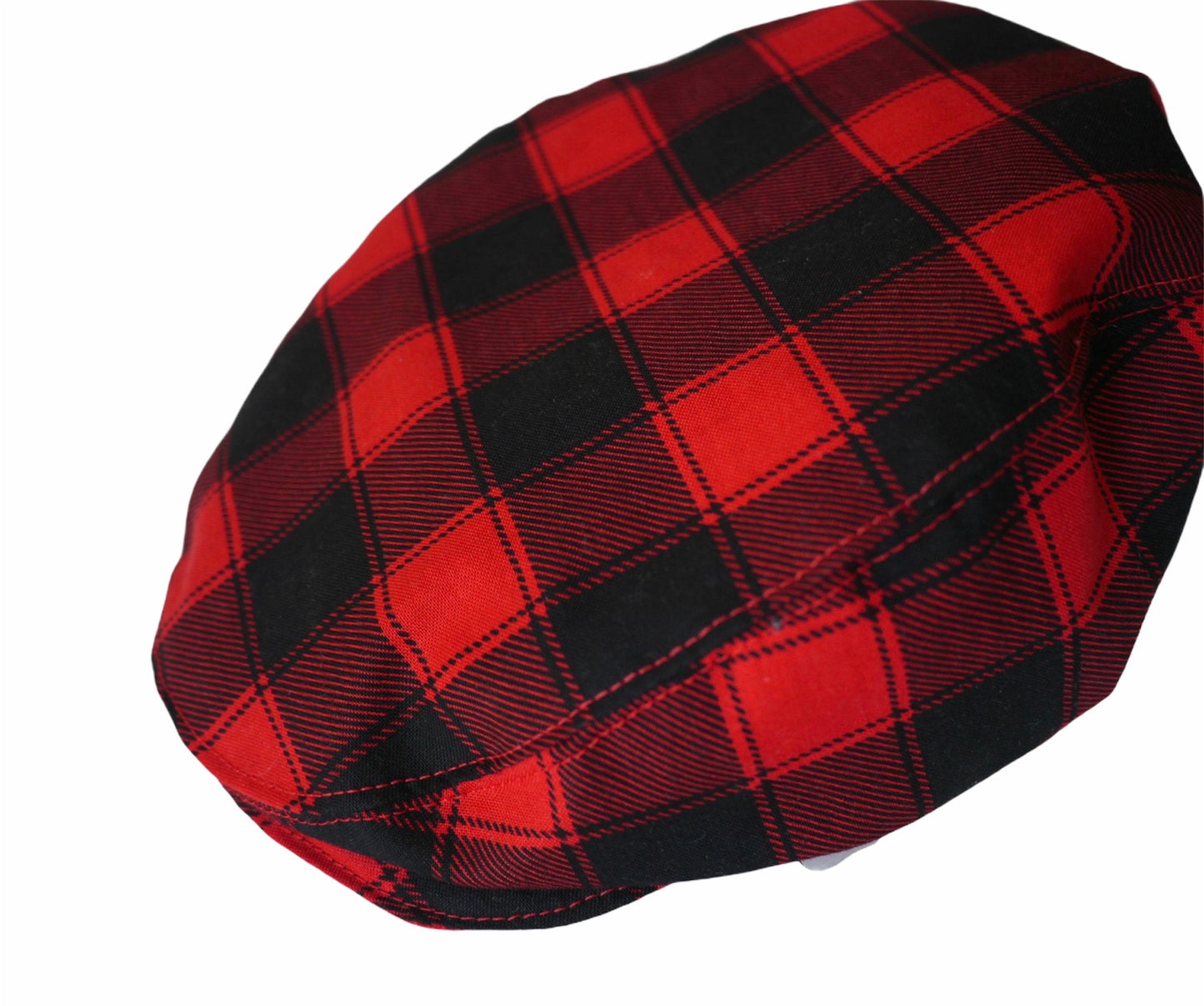 Red and Black Buffalo Check Flat Cap, Red Buffalo Plaid Newsboy Hat, Birthday Boy Buffalo Plaid Hat, Man Lumberjack Plaid Flat Cap Hat Gift