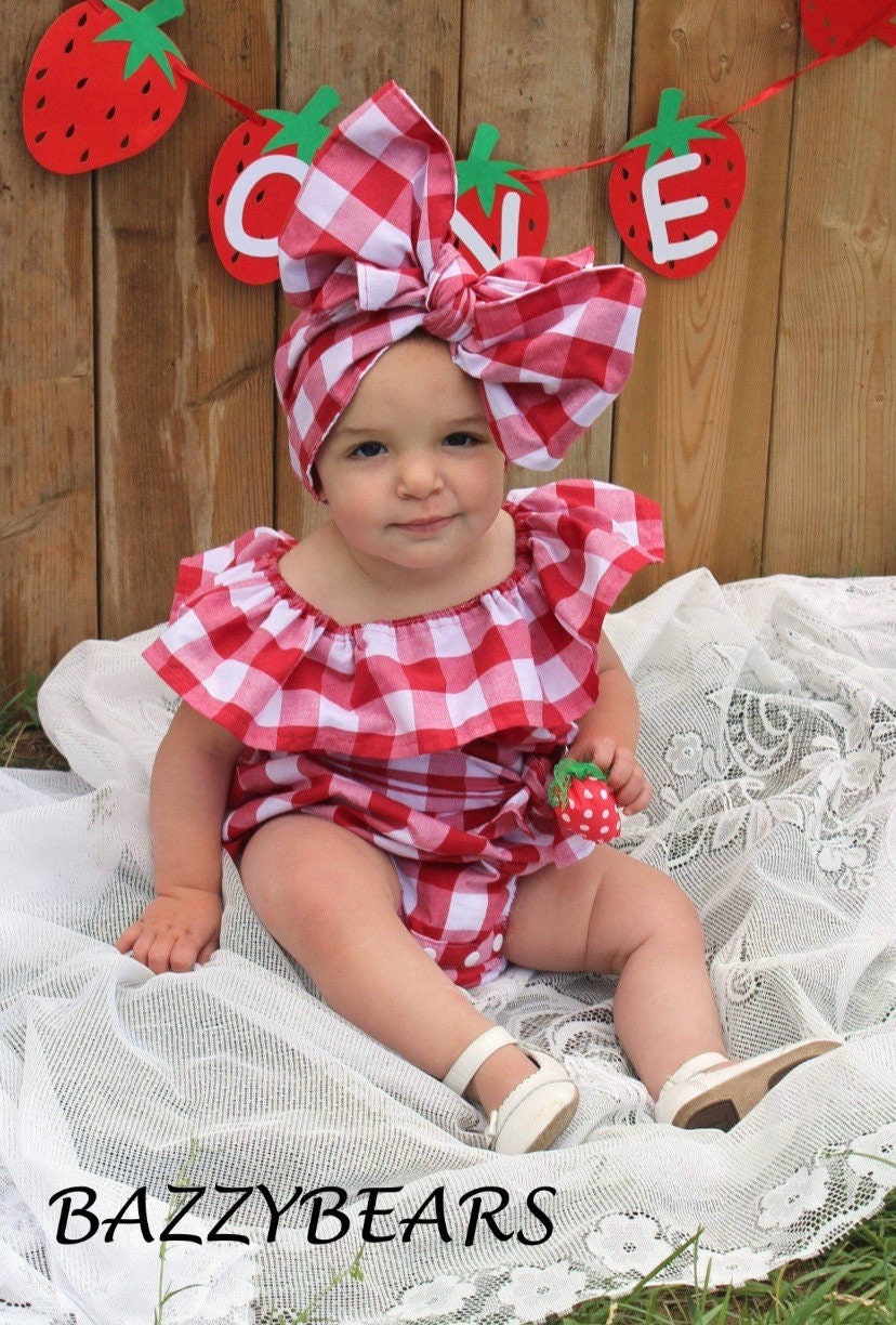 Strawberry First Birthday Outfit Berry First Birthday Theme Party Berry 1st Birthday Romper for Girl Strawberry Outfit for One Year Old