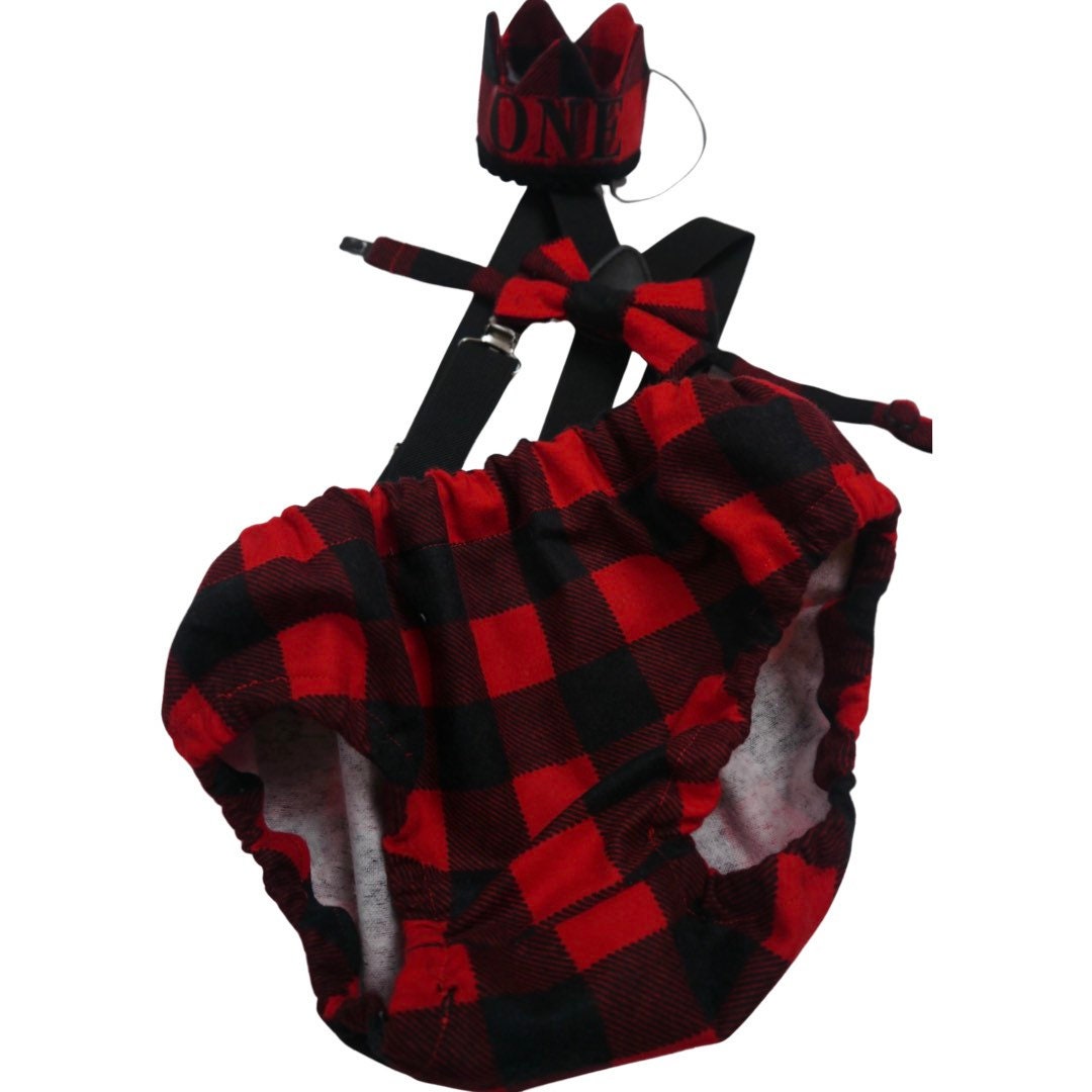 Lumberjack Diaper Cover, Buffalo Plaid First Birthday Outfit, Wild One Cake Smash, First Birthday Boy