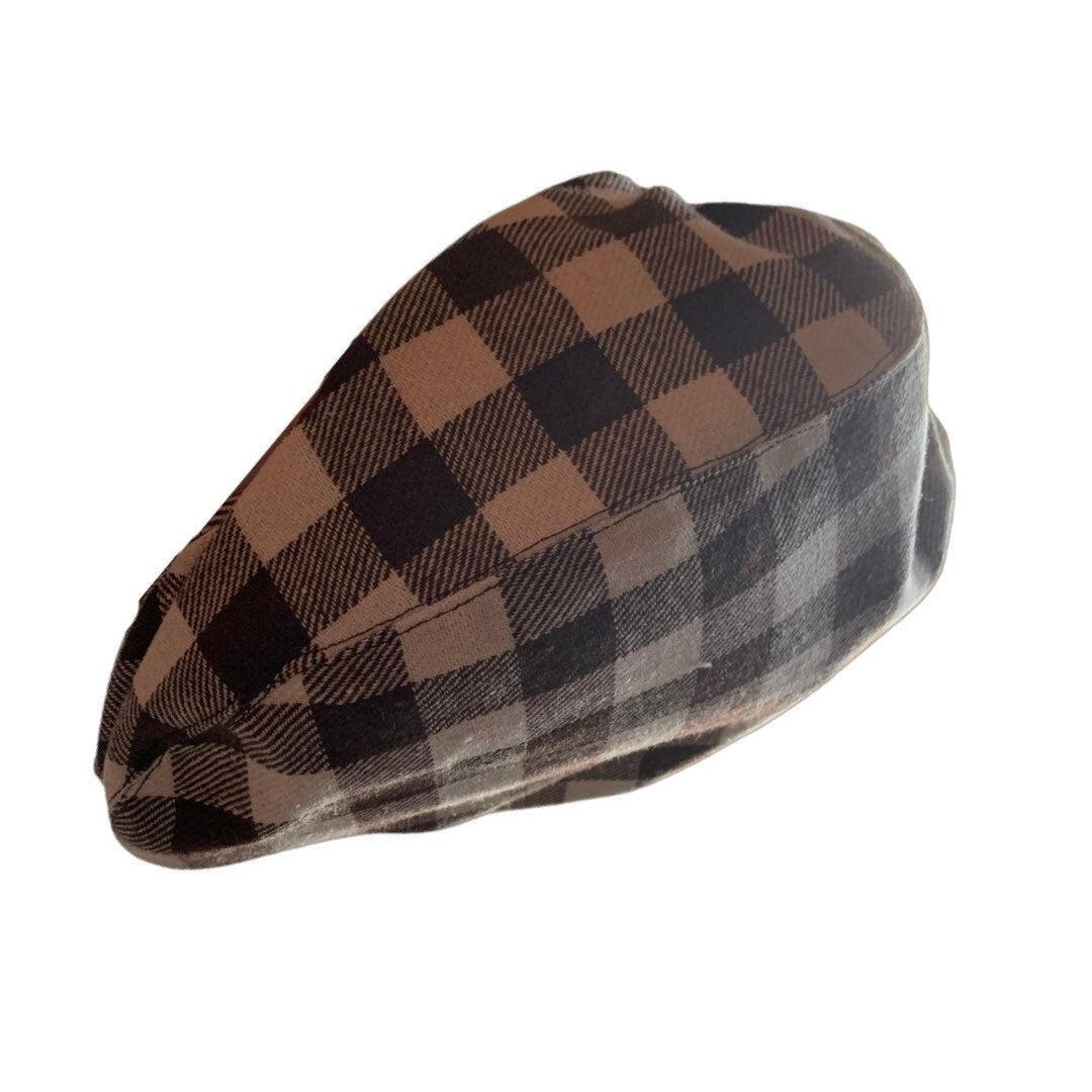 Vintage 1970’s check Flat Cap NewsBoy Cap Hat