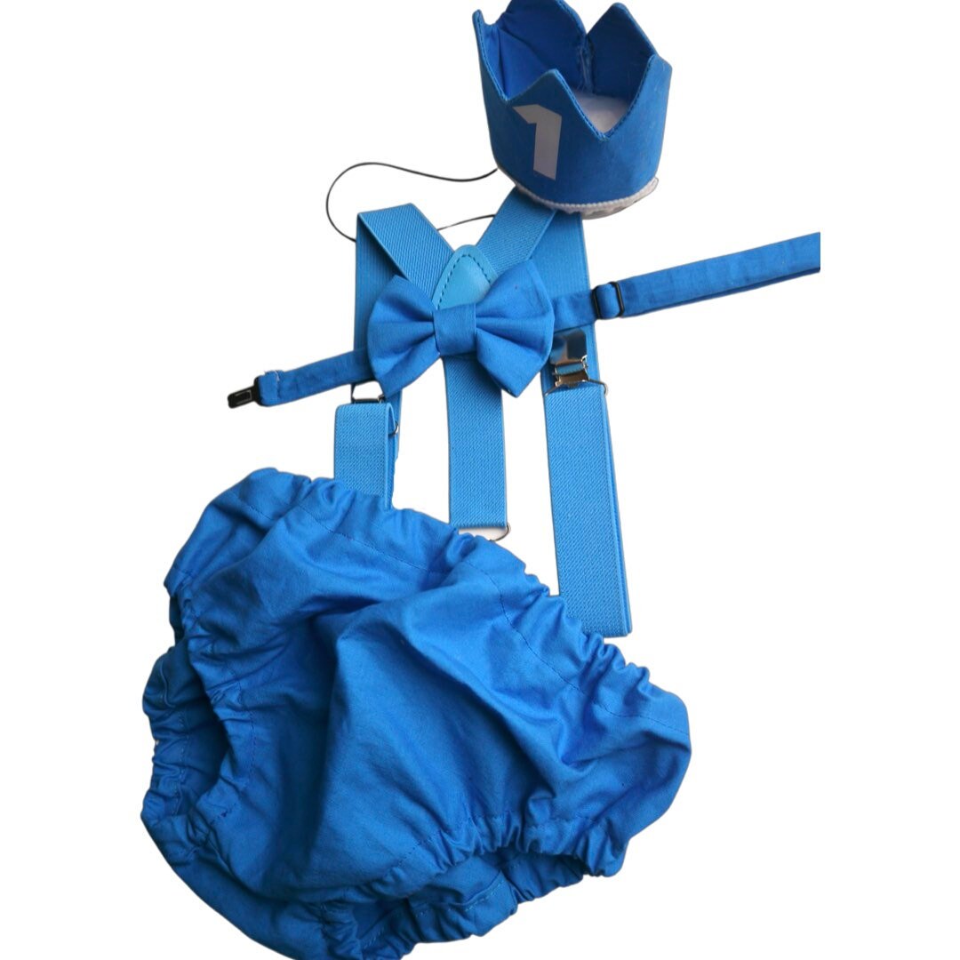 Cake Smash Outfit Boy Set or buy the piece Easter Blue Diaper Cover BowTie Bow Tie Suspenders First Birthday 1st Nappy Cover Photo Prop