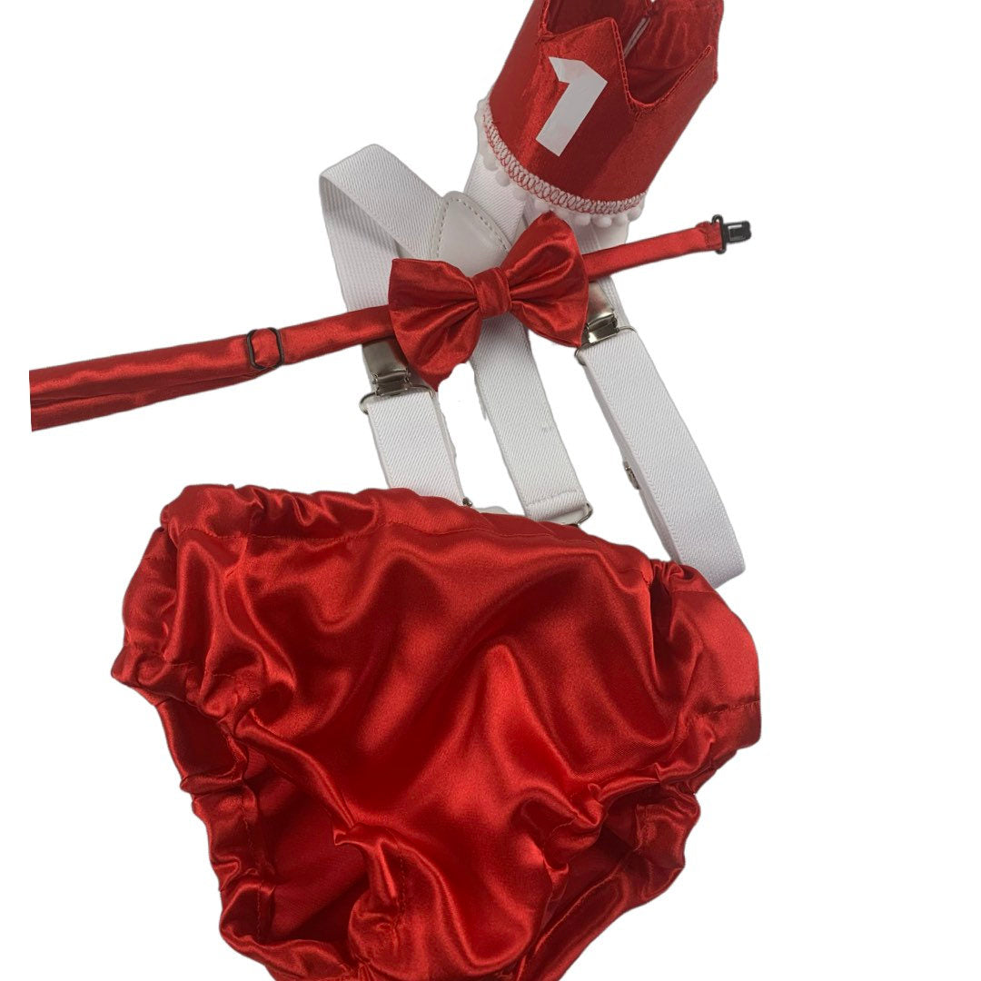 1st Birthday boy cake smash bow tie suspenders outfit 12 mo Red White LOVE Valentine day Bow, bloomers, shorts,diaper cover