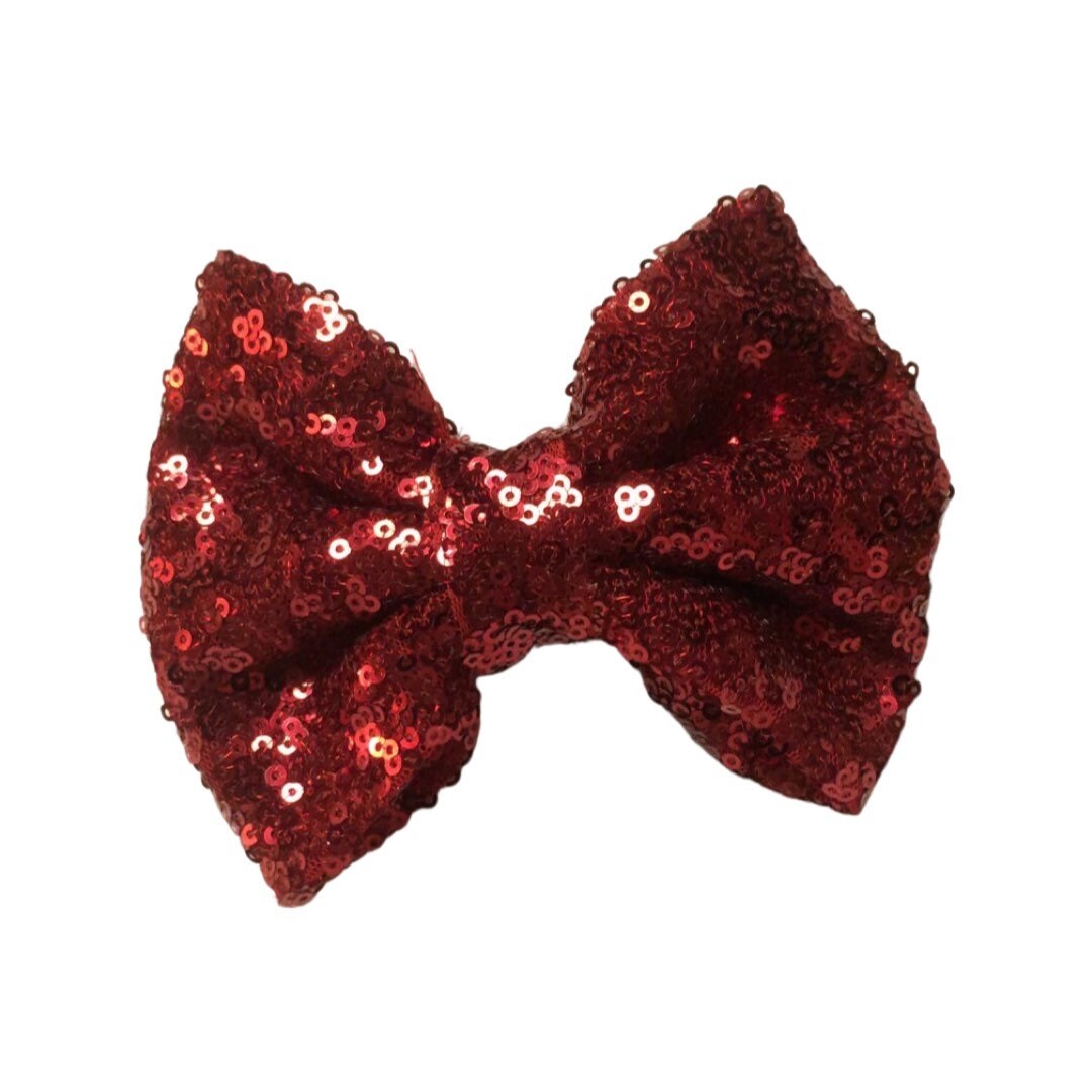 Baby bow headband, nylon headband, red headband, red bow, modern bow, Christmas bow, holiday bow