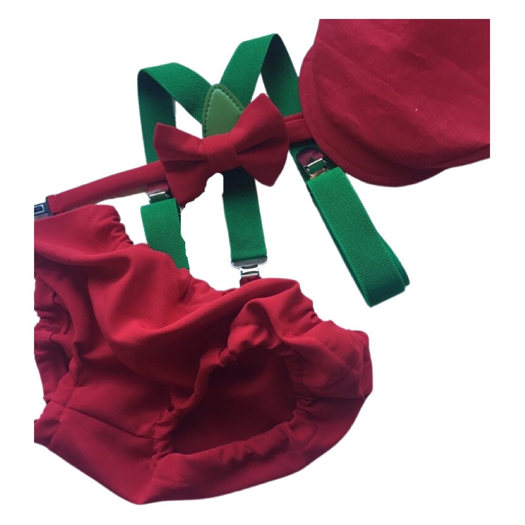 red cake smash outfit boy, red boys bow tie, red bow tie, smash cake outfit boy, red diaper cover bow tie, red baby bow tie, red suspenders
