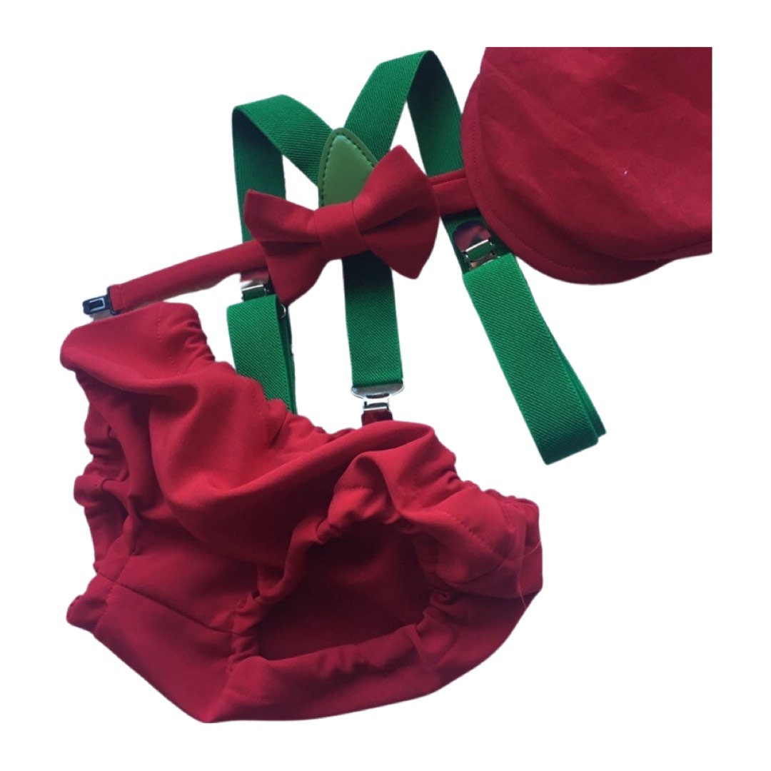 red cake smash outfit boy, red boys bow tie, red bow tie, smash cake outfit boy, red diaper cover bow tie, red baby bow tie, red suspenders