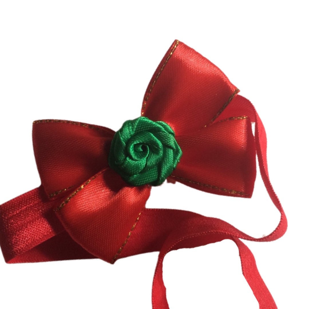 Christmas Bow Trio | Red, Green, White, Newborn headband, Baby Girl Bow Headband, Christmas bow headband, holiday bow set