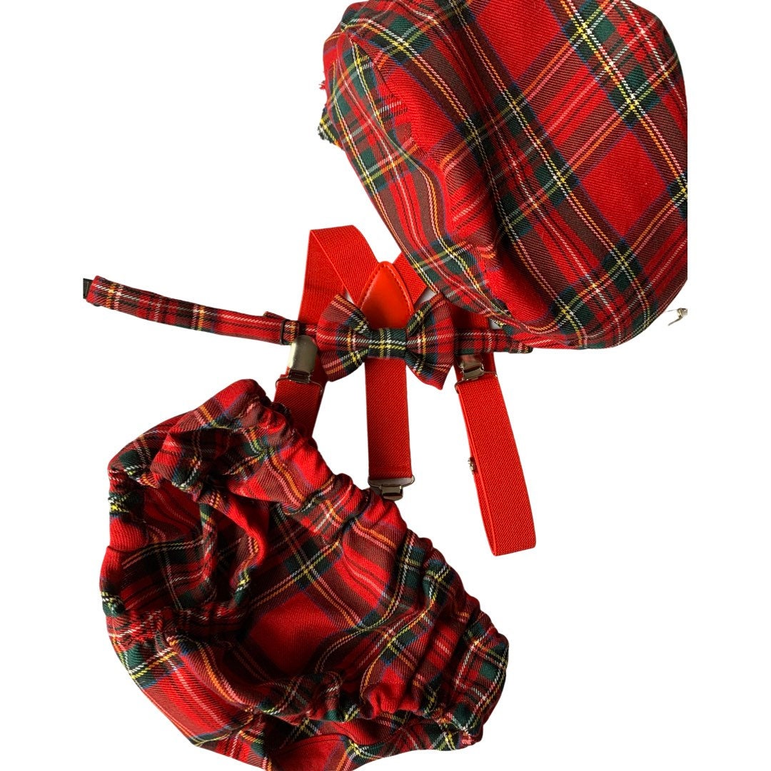 Cake Smash Outfit Boy Girl Buffalo Plaid Set or Buy the Piece Diaper Cover Bow Tie Suspenders Boys First 1st Birthday Tartan Photoshoot