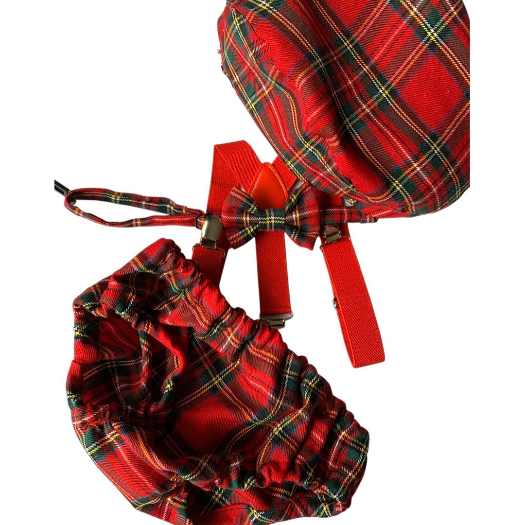 Cake Smash Outfit Boy Girl Buffalo Plaid Set or Buy the Piece Diaper Cover Bow Tie Suspenders Boys First 1st Birthday Tartan Photoshoot