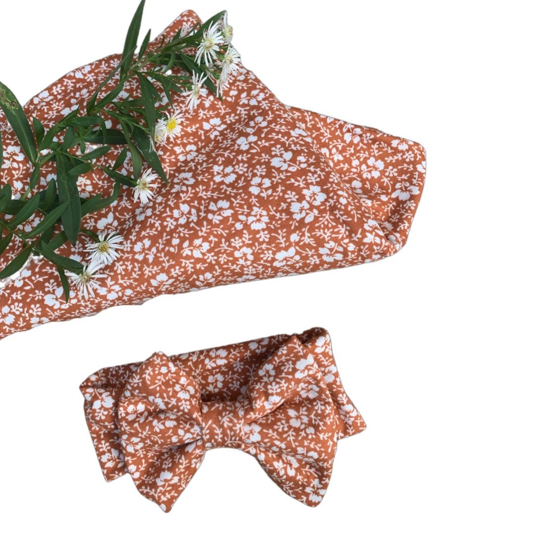 Swaddle Set - Floral Girls Swaddle & Hat (Bow or Newborn beanie)