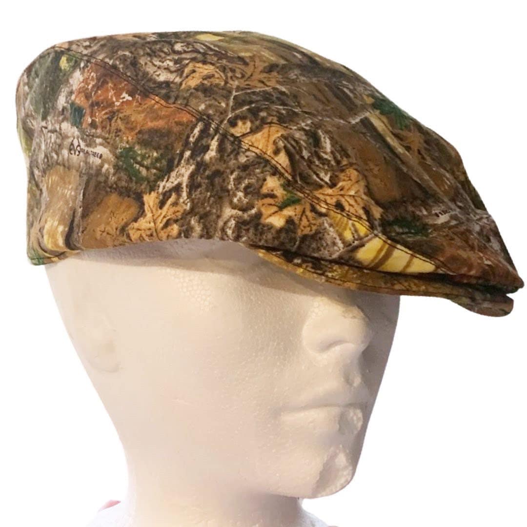 Camo Flat Cap, Camo Wedding Hat, Camo Newsboy Hat, Camouflage Mans Hat, Gray Brown Camo Ring Bearer Hat, Boy Camo Ivy Hat, Camo Jeff Hat