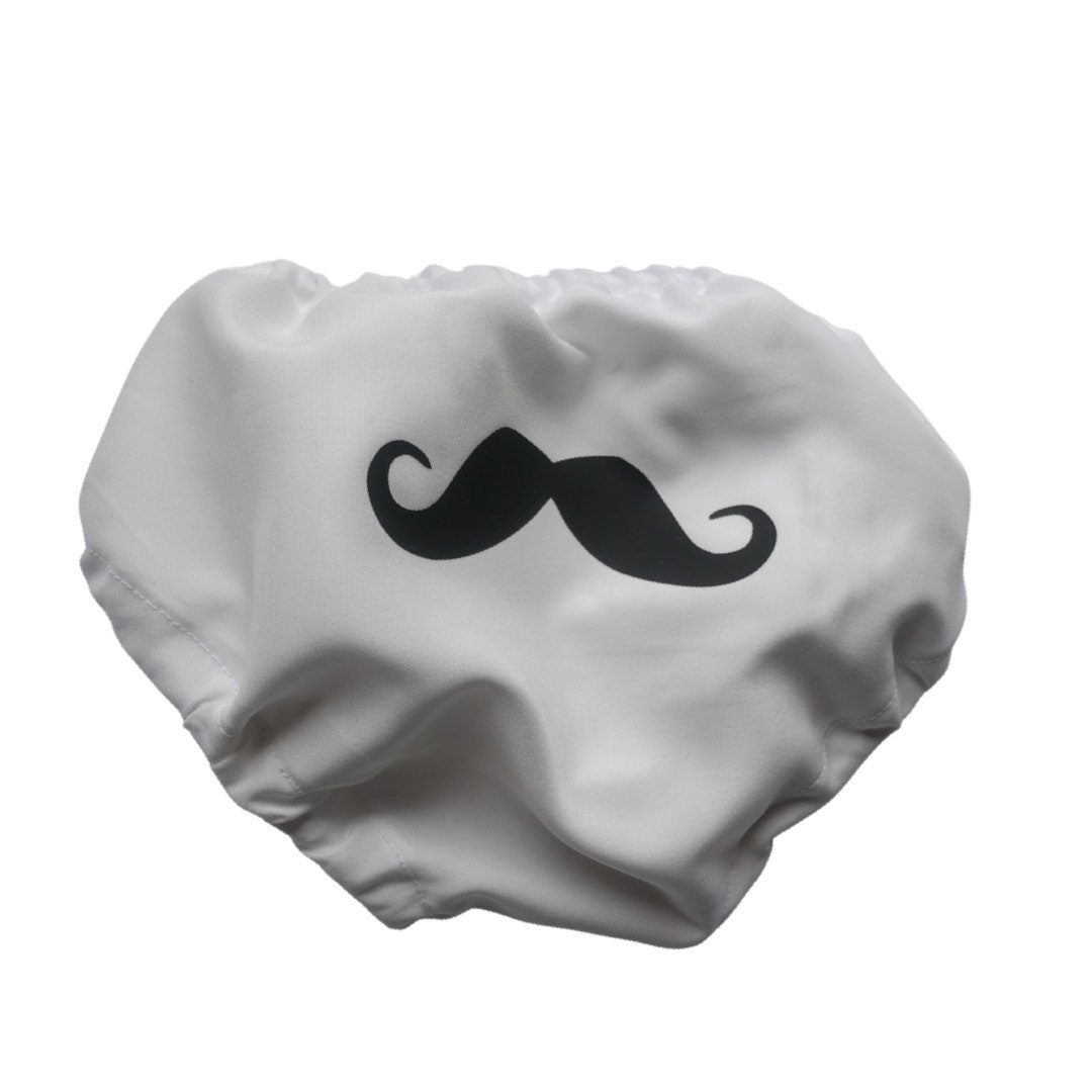 Black & White Moustache 1 Piece Cake Smash Bloomer - First Birthday Mr Onederful Cake Smash Boy Bloomer, moustache Diaper Cover, little man