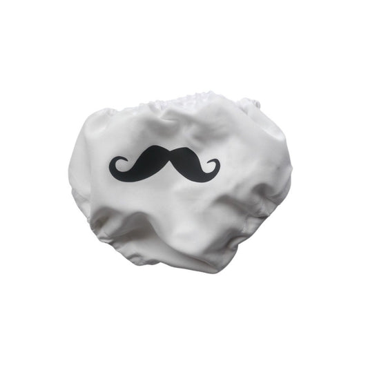 Black & White Moustache 1 Piece Cake Smash Bloomer - First Birthday Mr Onederful Cake Smash Boy Bloomer, moustache Diaper Cover, little man