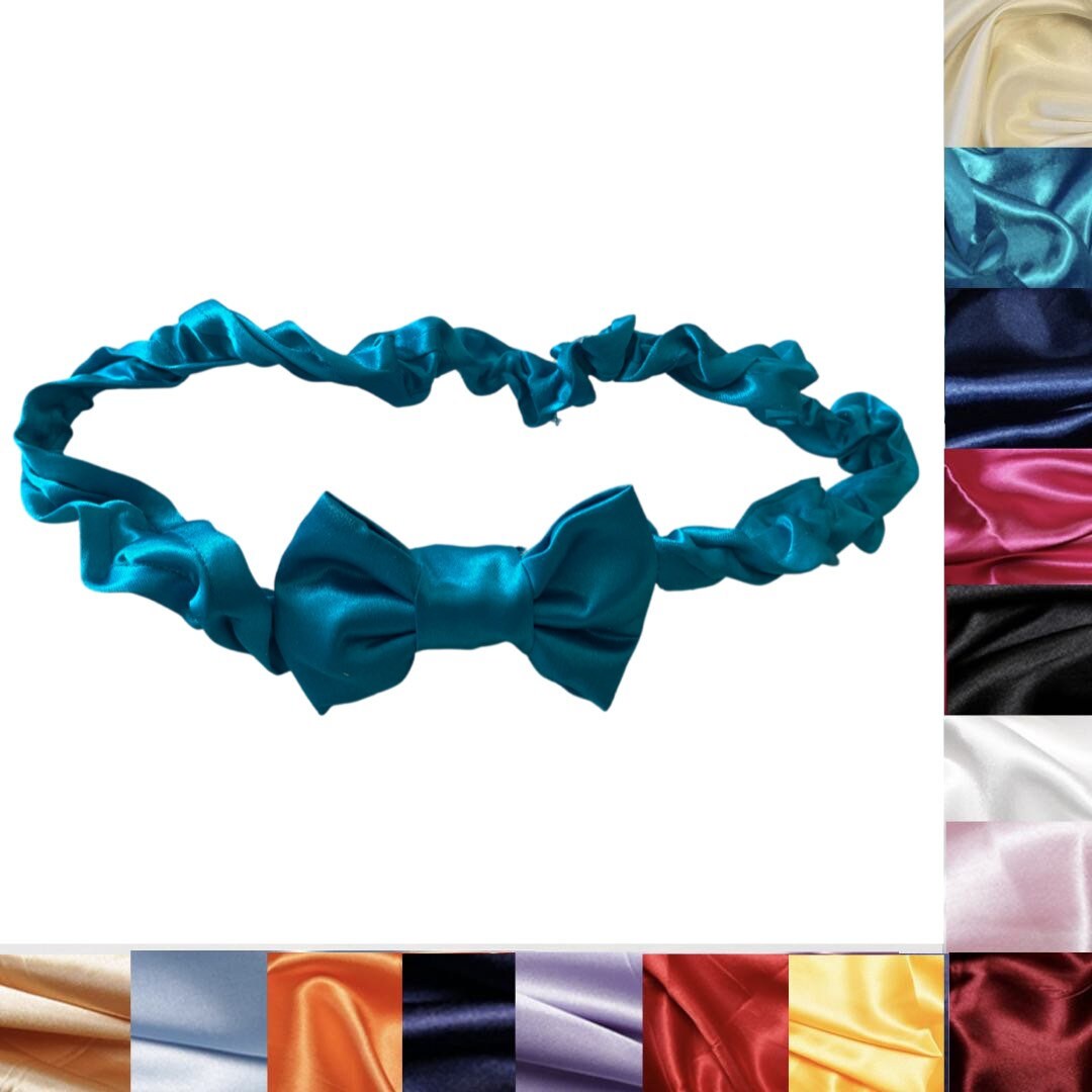 Dog bow headband, Dog Satin bow headband, Custom Made Choose Fabric and Bow Colour, Dog Wedding Attire, best dog, XS to XLBestseller