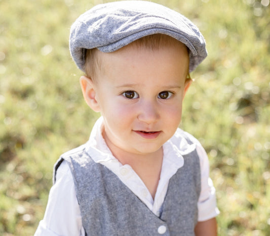 Newsboy Flat cap HAT for Newborn Sitter Toddler baby (driving drivers golf paper boy hat)