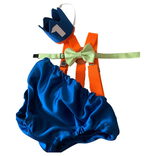 Boys Cake Smash Outfit - Fishing Party - Ofishally One - The Big One - Diaper Cover, Bow Tie & Hat - Shirt - Bobber - First 1st Birthday